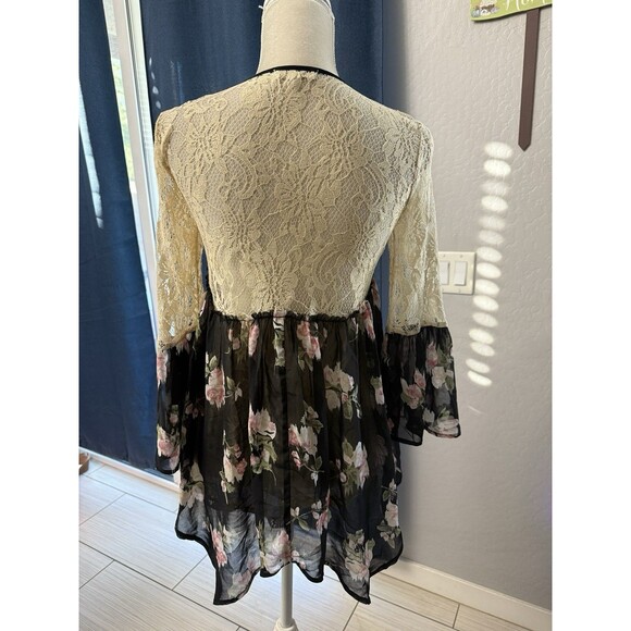 RYU Vintage Y2K Women's Sheer Lace Trim Fairy Grunge Coquette Shirt Top sz. S - Picture 7 of 8